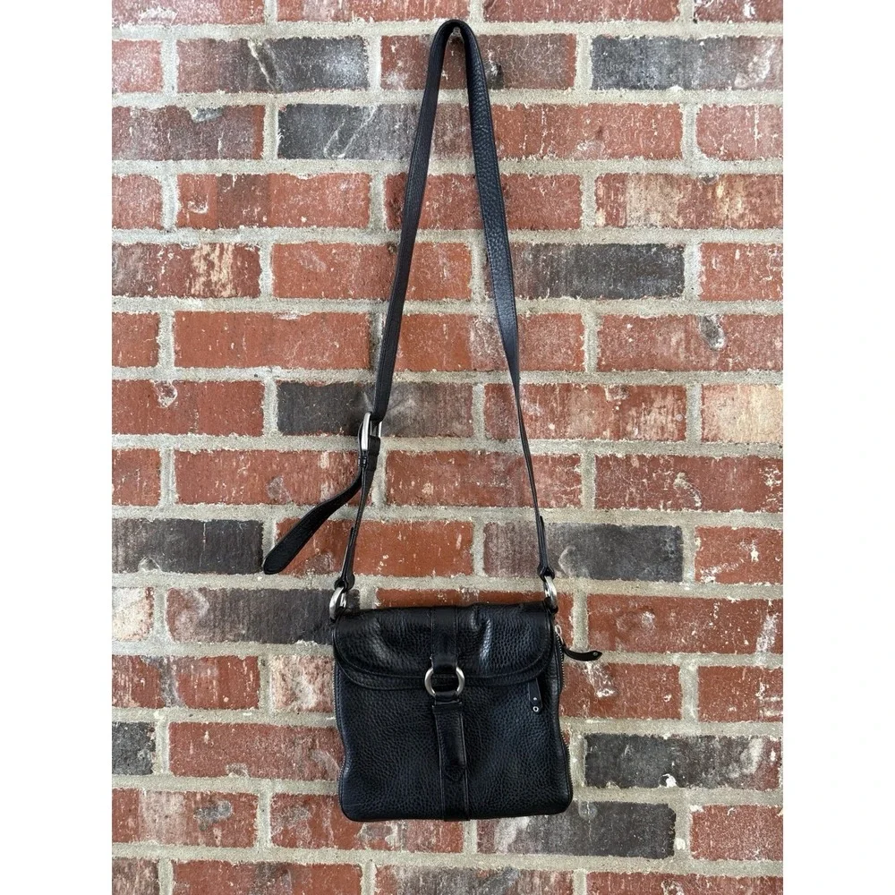 Black Leather Cole Haan Crossbody‎ w/Adj. Strap,